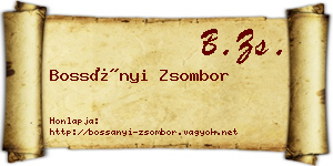 Bossányi Zsombor névjegykártya