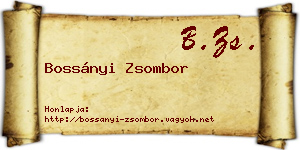 Bossányi Zsombor névjegykártya